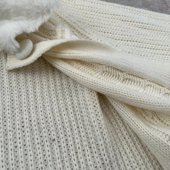 NWT Amazon Planet Gold Crop Cardigan Sweater With Faux Fur Collar XL - Picture 8 of 10